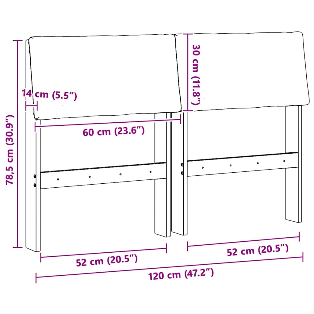Kárpitozott fejtámla világosszürke 120 cm tömör fenyőfa Kárpitozott fejtámla világosszürke 120 cm tömör fenyőfa