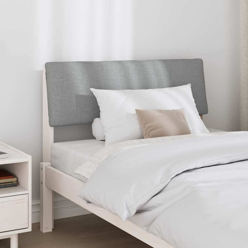 Kárpitozott fejtámla világosszürke 100 cm tömör fenyőfa