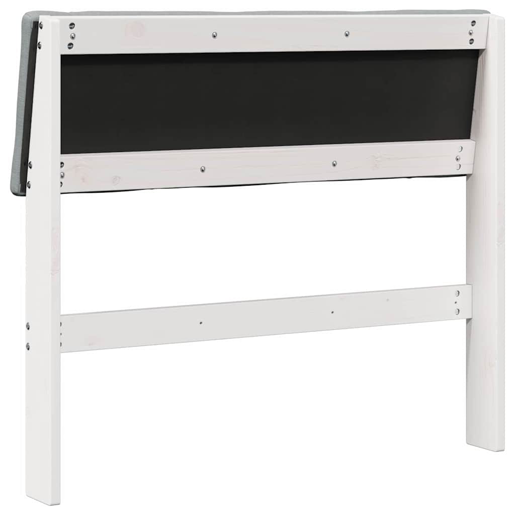 Kárpitozott fejtámla világosszürke 100 cm tömör fenyőfa