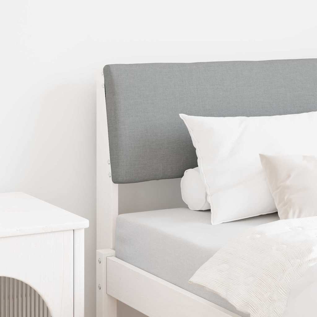 Kárpitozott fejtámla világosszürke 80 cm tömör fenyőfa Kárpitozott fejtámla világosszürke 80 cm tömör fenyőfa