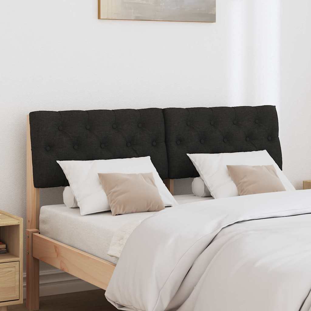 Kárpitozott fejtámla fekete 120 cm tömör fenyőfa Kárpitozott fejtámla fekete 120 cm tömör fenyőfa