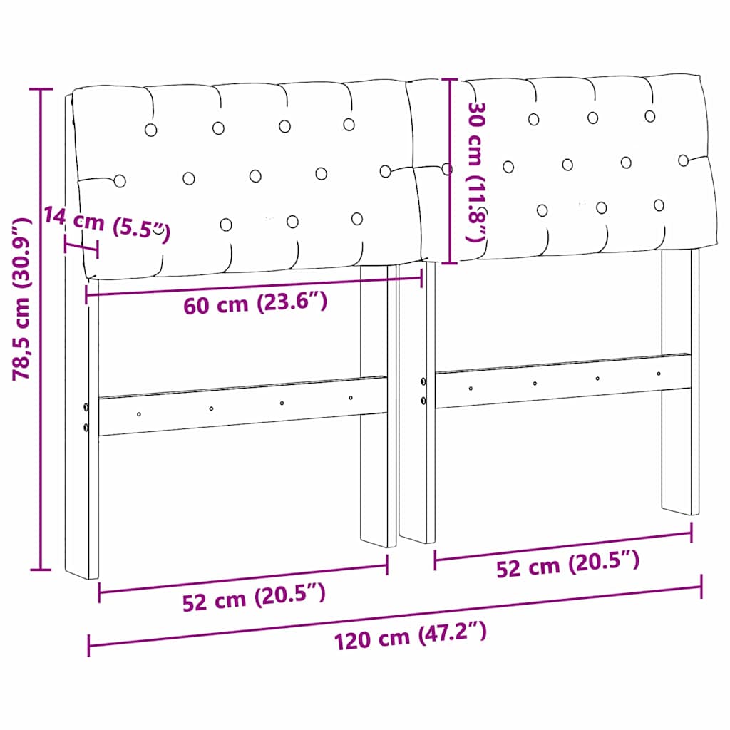 Kárpitozott fejtámla fekete 120 cm tömör fenyőfa Kárpitozott fejtámla fekete 120 cm tömör fenyőfa