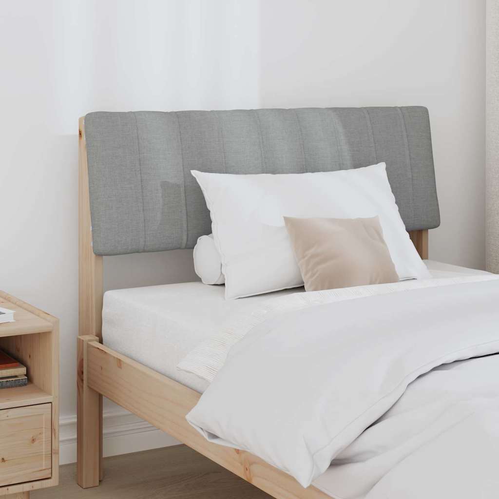 Kárpitozott fejtámla világosszürke 90 cm tömör fenyőfa Kárpitozott fejtámla világosszürke 90 cm tömör fenyőfa