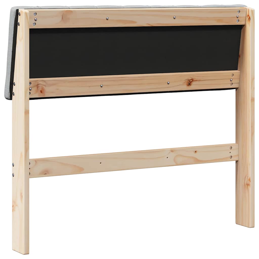 Kárpitozott fejtámla világosszürke 90 cm tömör fenyőfa Kárpitozott fejtámla világosszürke 90 cm tömör fenyőfa