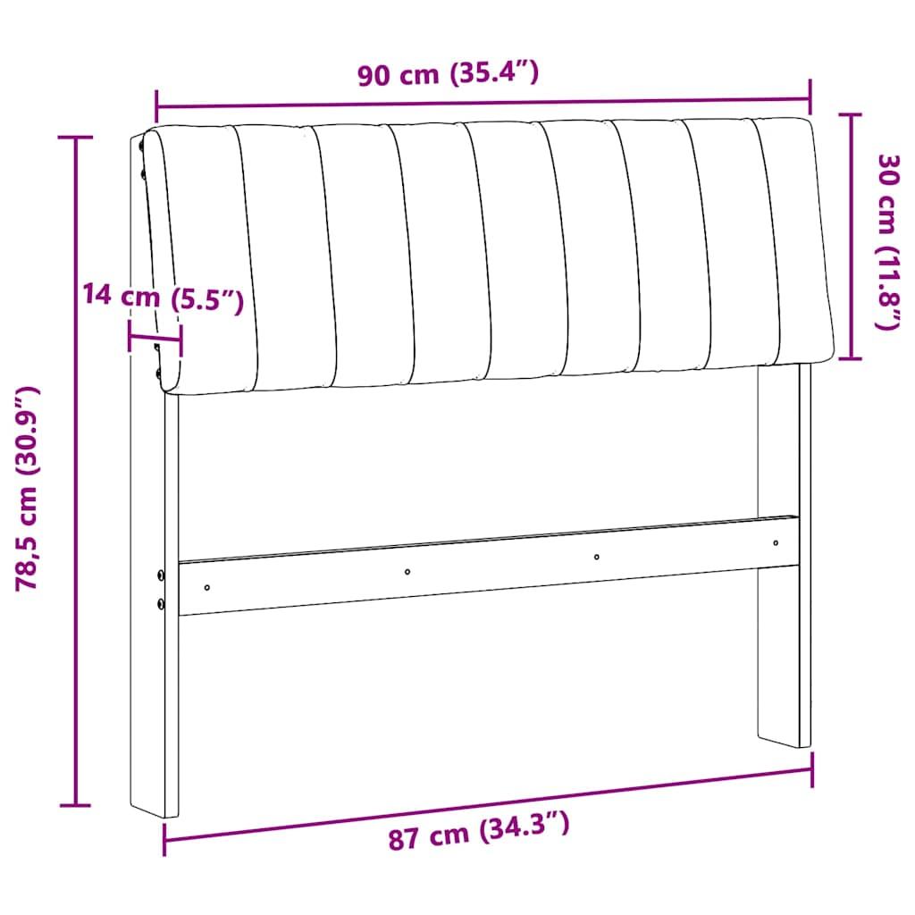 Kárpitozott fejtámla világosszürke 90 cm tömör fenyőfa Kárpitozott fejtámla világosszürke 90 cm tömör fenyőfa