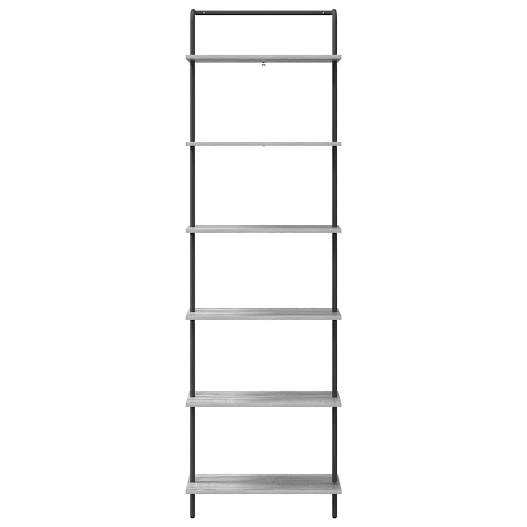 Könyvespolc szürke sonoma 60 x 24 x 203 cm faanyag Könyvespolc szürke sonoma 60 x 24 x 203 cm faanyag