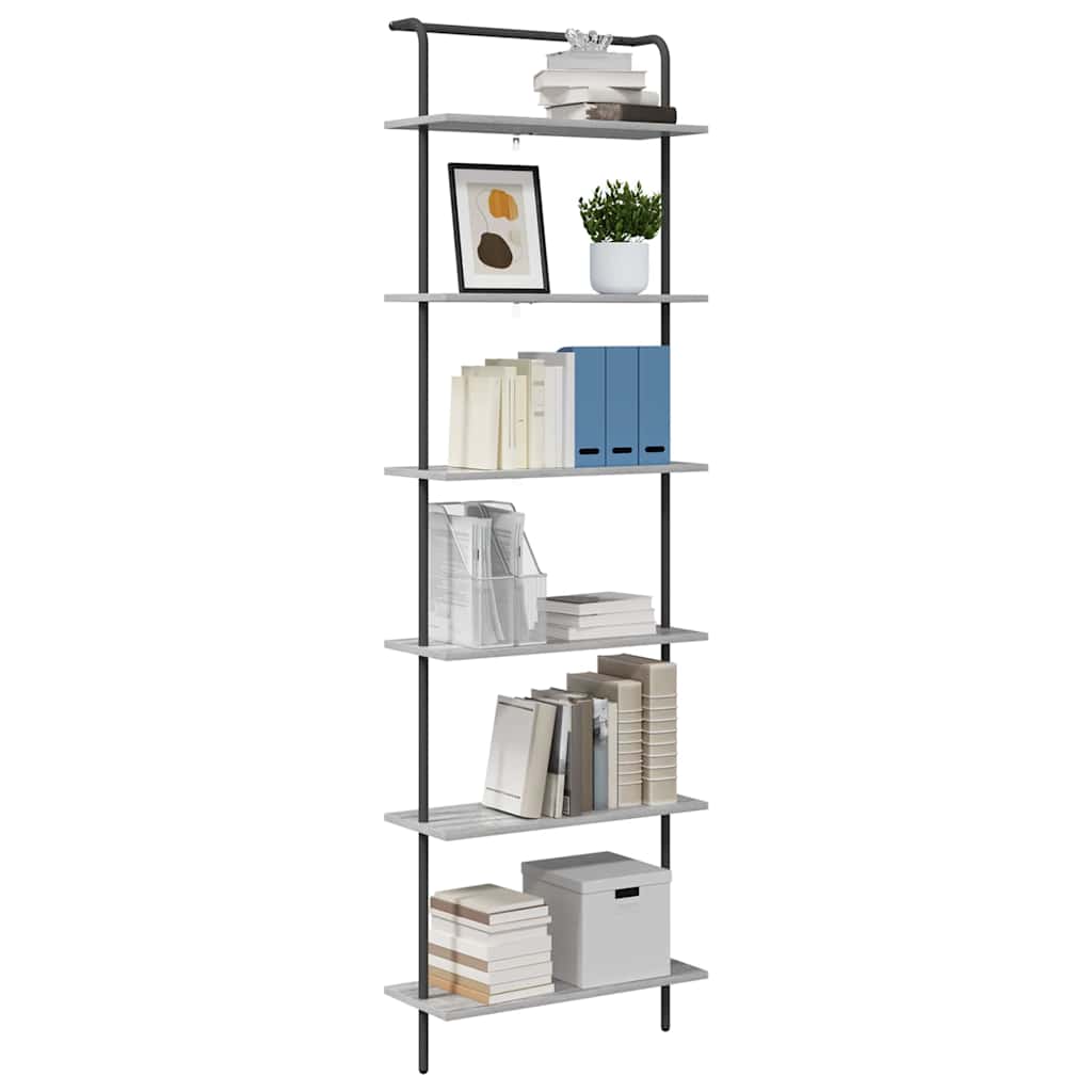 Könyvespolc szürke sonoma 60 x 24 x 203 cm faanyag Könyvespolc szürke sonoma 60 x 24 x 203 cm faanyag