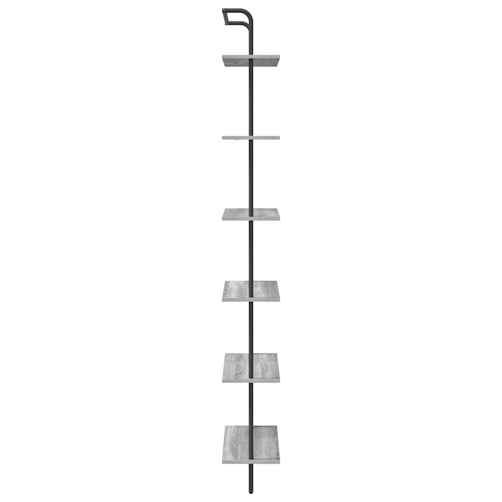 Könyvespolc szürke sonoma 60 x 24 x 203 cm faanyag Könyvespolc szürke sonoma 60 x 24 x 203 cm faanyag