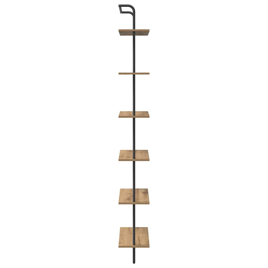 Könyvespolc kézműves tölgy 60 x 24 x 203 cm faanyag Könyvespolc kézműves tölgy 60 x 24 x 203 cm faanyag