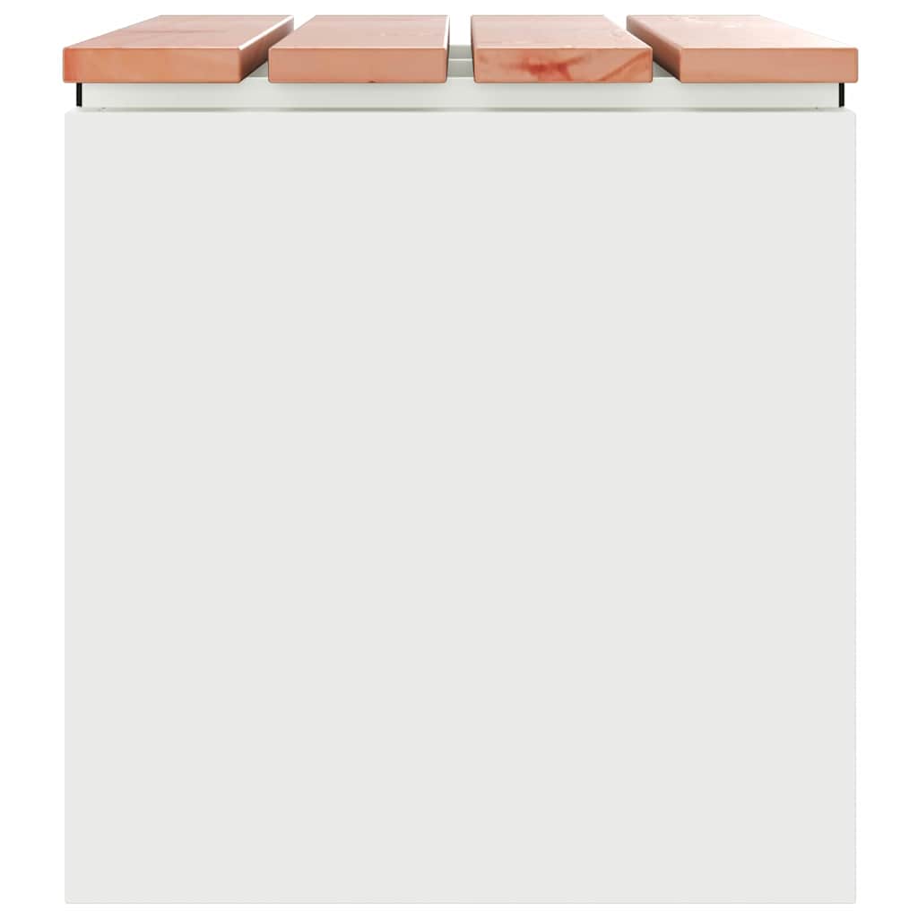 Kerti pad fehér 60 x 40 x 43 cm acél