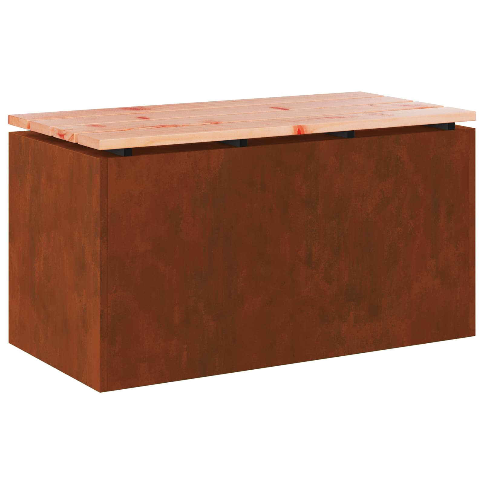 Kerti pad rozsdás 80 x 40 x 43 cm időjárásálló acél