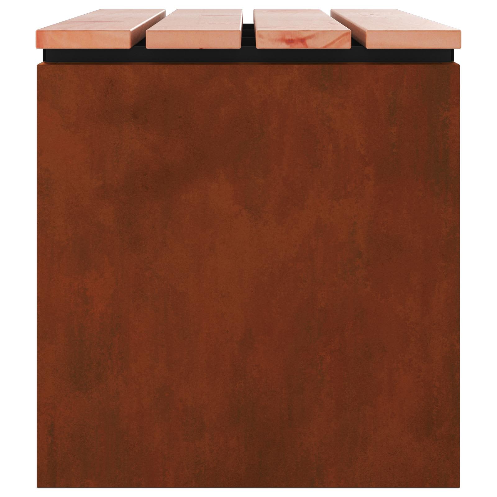 Kerti pad rozsdás 80 x 40 x 43 cm időjárásálló acél