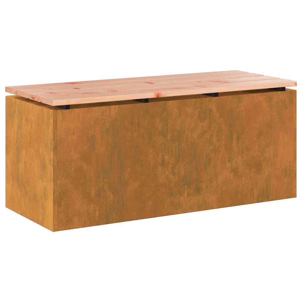 Kerti pad rozsdás 100 x 40 x 43 cm időjárásálló acél Kerti pad rozsdás 100 x 40 x 43 cm időjárásálló acél