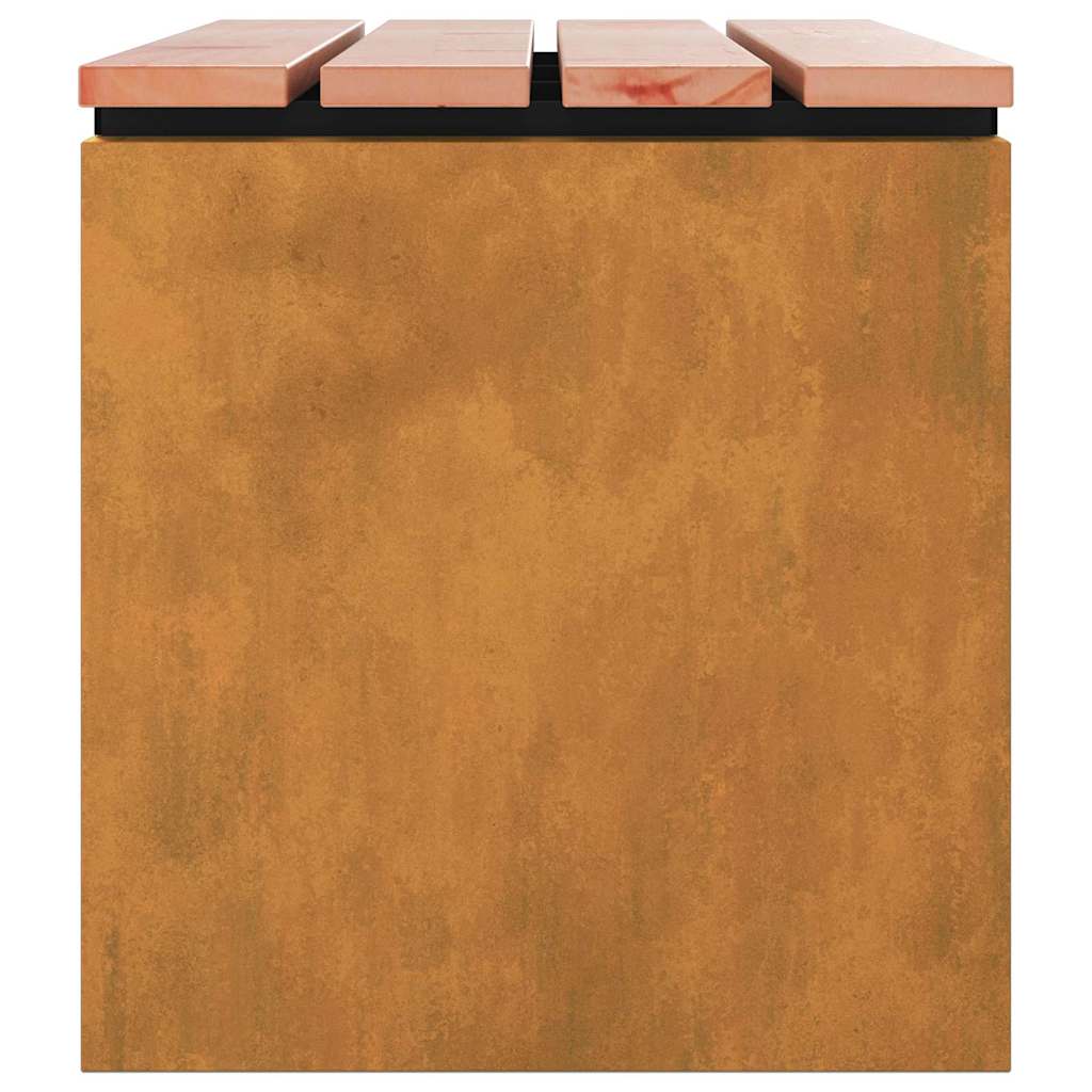 Kerti pad rozsdás 100 x 40 x 43 cm időjárásálló acél Kerti pad rozsdás 100 x 40 x 43 cm időjárásálló acél