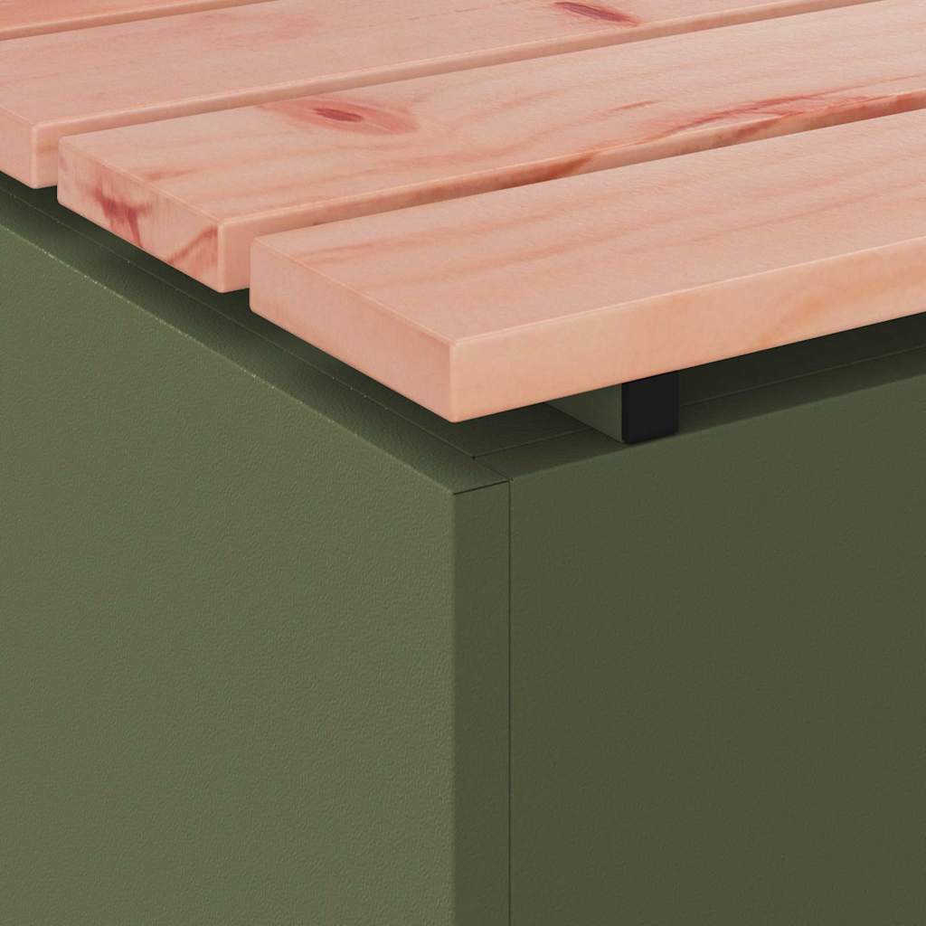 Kerti pad oliva zöld 40 x 40 x 43 cm acél Kerti pad oliva zöld 40 x 40 x 43 cm acél
