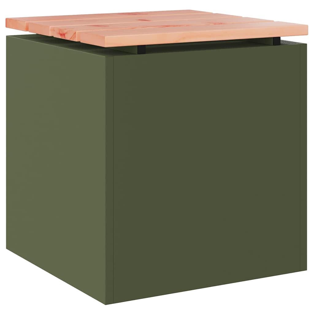 Kerti pad oliva zöld 40 x 40 x 43 cm acél Kerti pad oliva zöld 40 x 40 x 43 cm acél