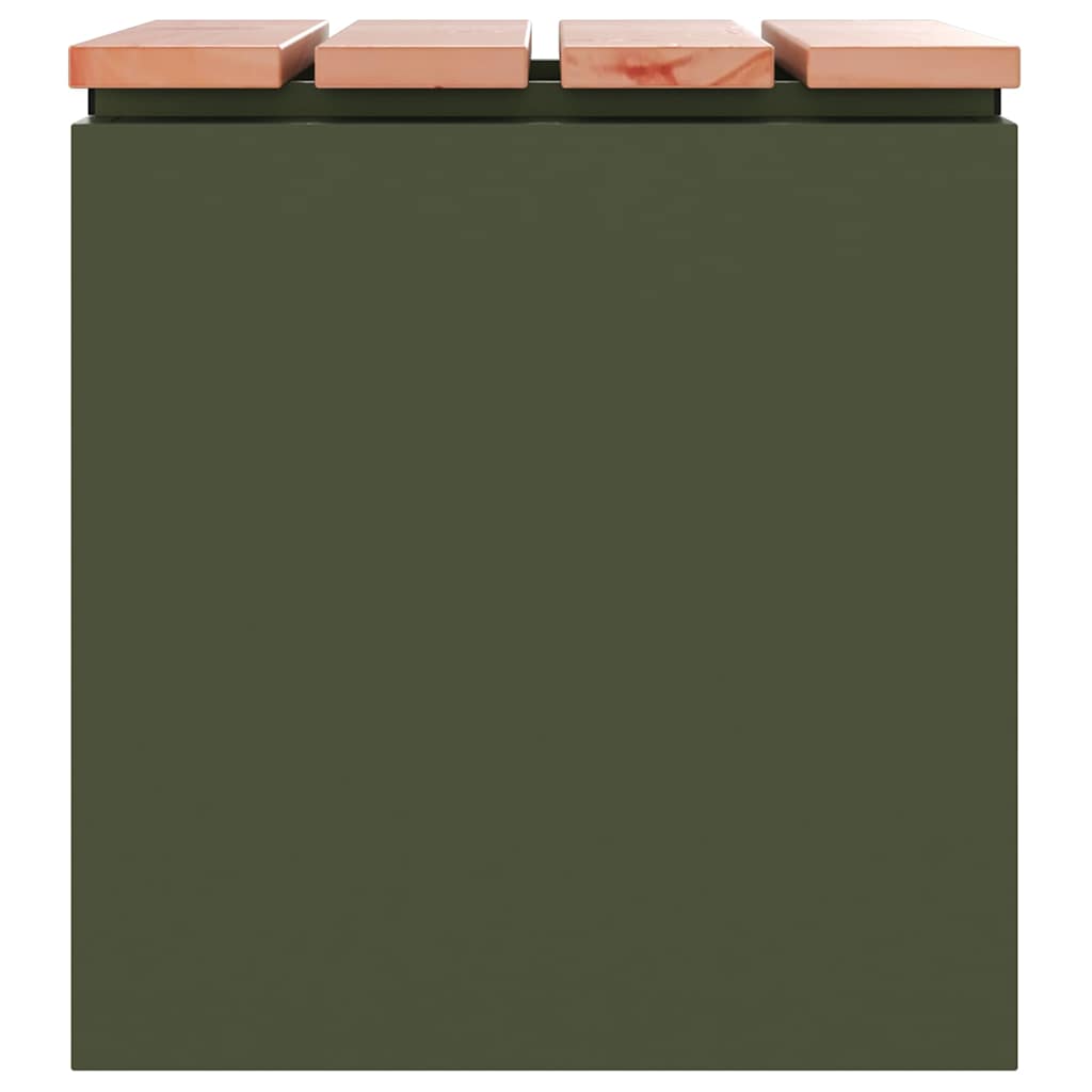 Kerti pad oliva zöld 40 x 40 x 43 cm acél Kerti pad oliva zöld 40 x 40 x 43 cm acél