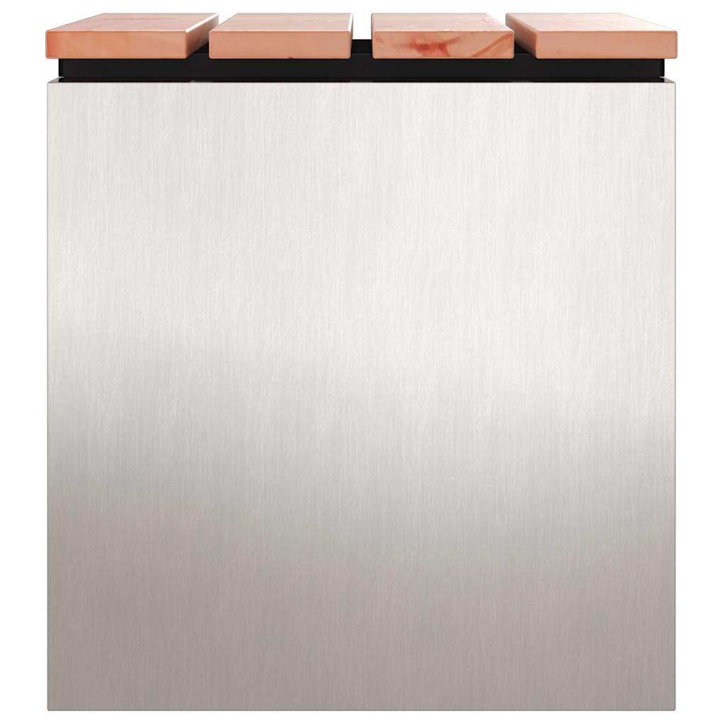 Kerti pad ezüst 40 x 40 x 43 cm rozsdamentes acél Kerti pad ezüst 40 x 40 x 43 cm rozsdamentes acél
