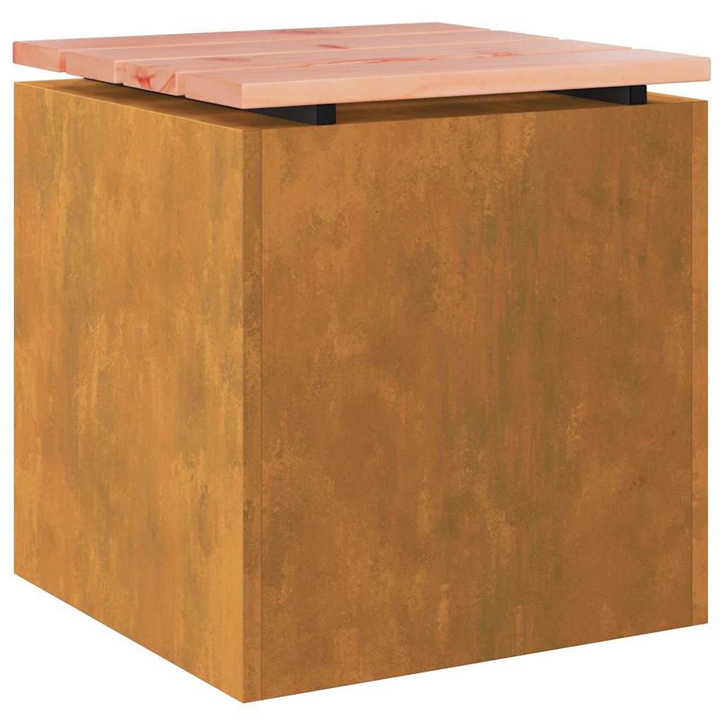 Kerti pad rozsdás 40 x 40 x 43 cm időjárásálló acél Kerti pad rozsdás 40 x 40 x 43 cm időjárásálló acél