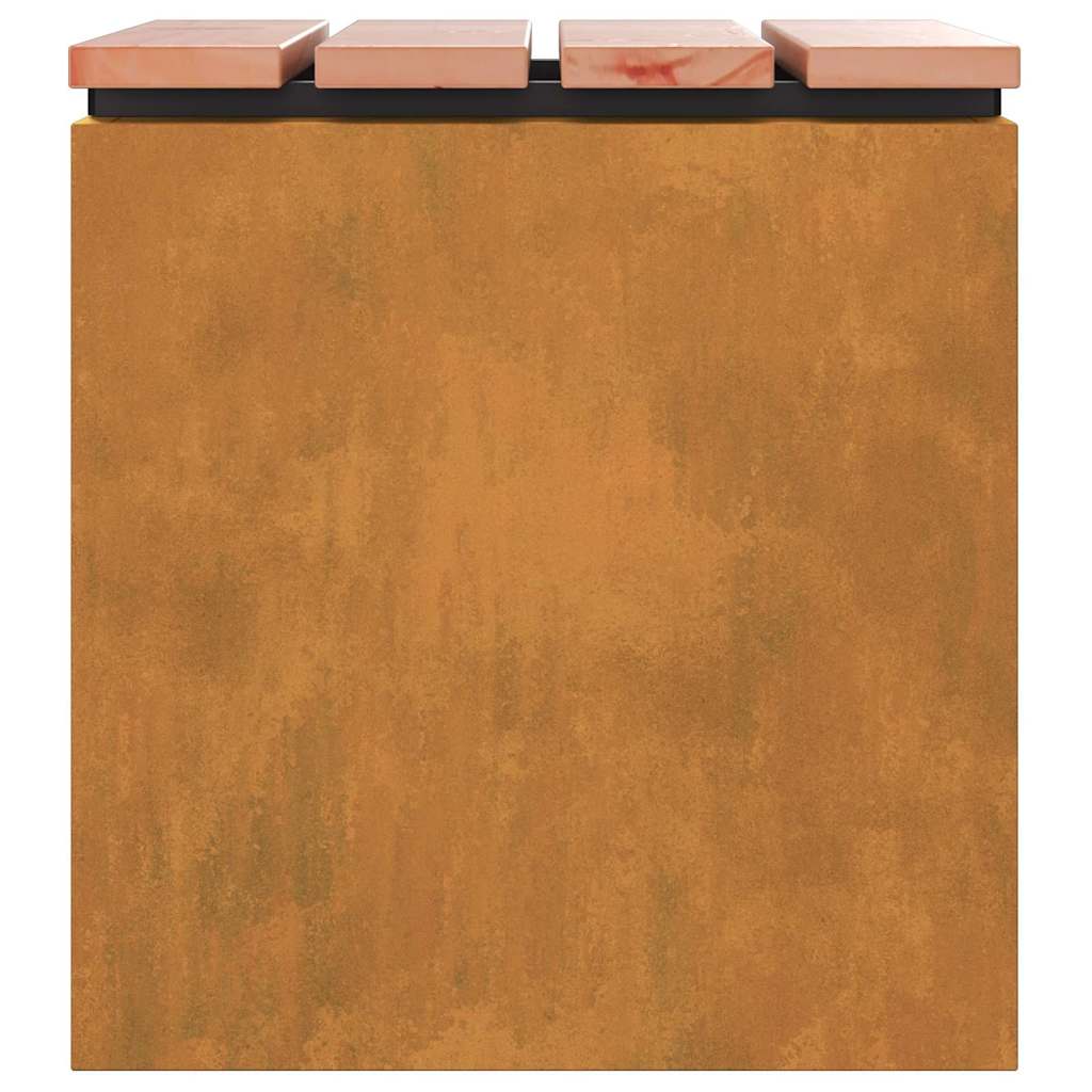 Kerti pad rozsdás 40 x 40 x 43 cm időjárásálló acél Kerti pad rozsdás 40 x 40 x 43 cm időjárásálló acél