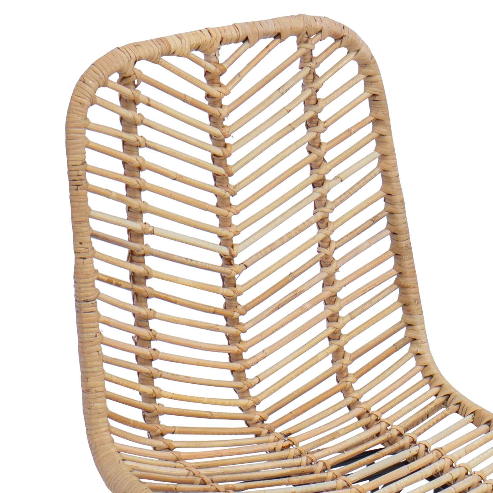 Étkezőszék 2 pcs rattan és vas természetes 44,5 x 54,5 x 85 cm