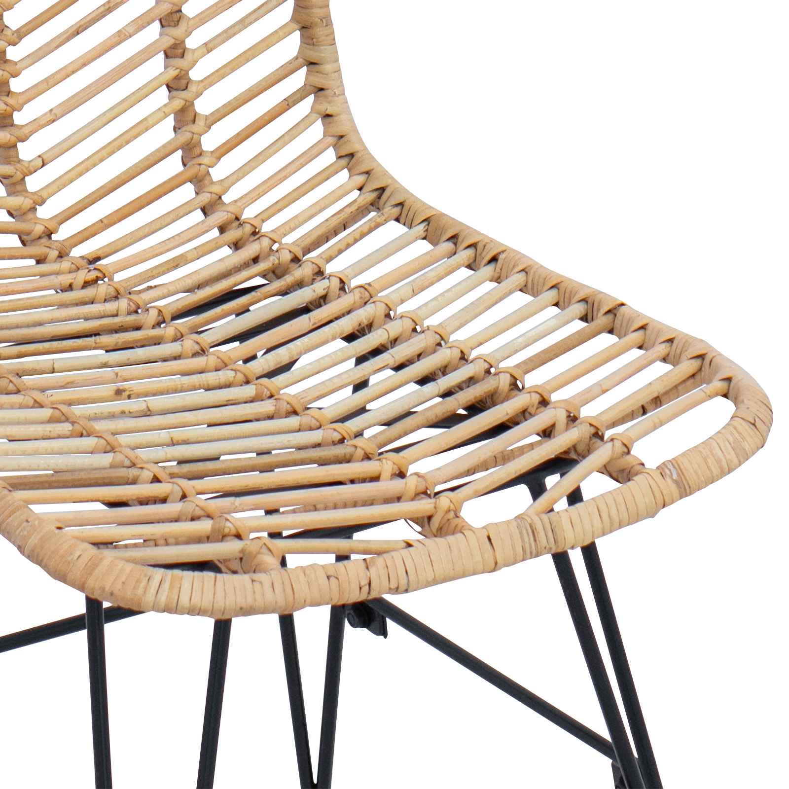 Étkezőszék 2 pcs rattan és vas természetes 44,5 x 54,5 x 85 cm
