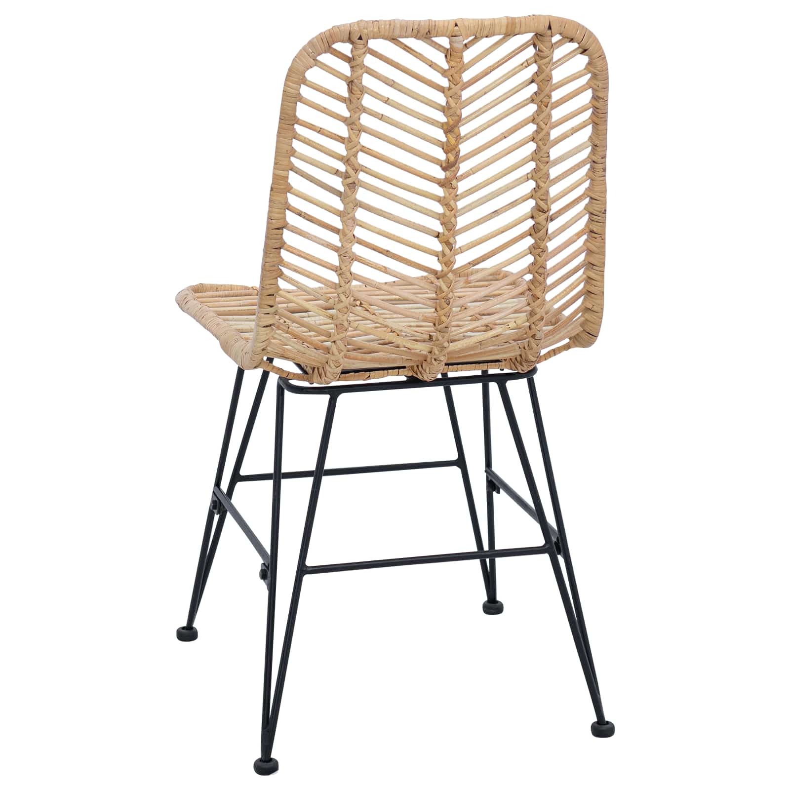 Étkezőszék 2 pcs rattan és vas természetes 44,5 x 54,5 x 85 cm