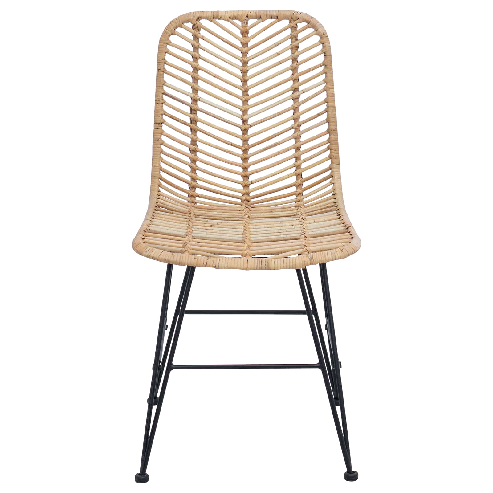 Étkezőszék 2 pcs rattan és vas természetes 44,5 x 54,5 x 85 cm