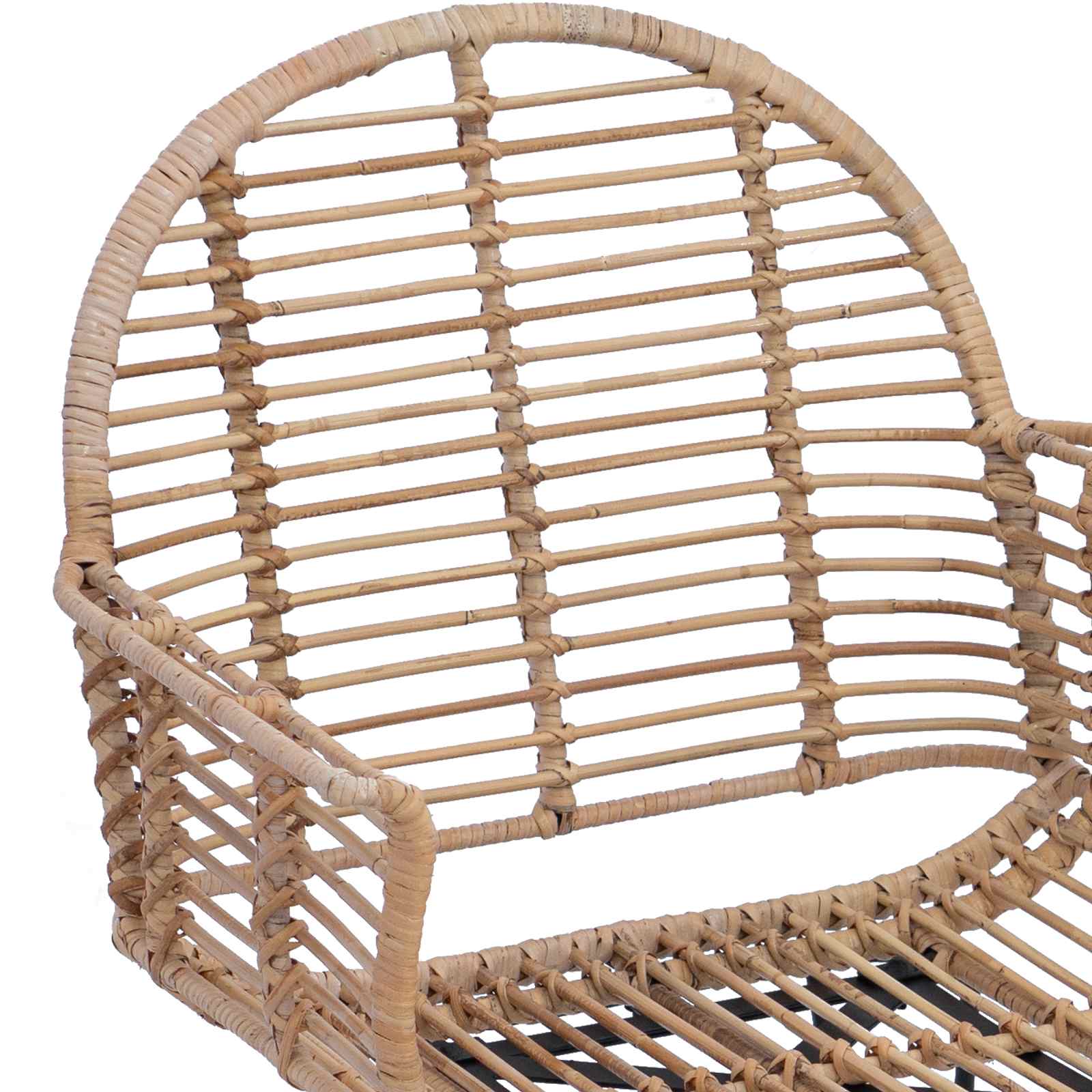 Étkezőszék 2 pcs természetes 57 x 54.5 x 85 cm rattan és vas