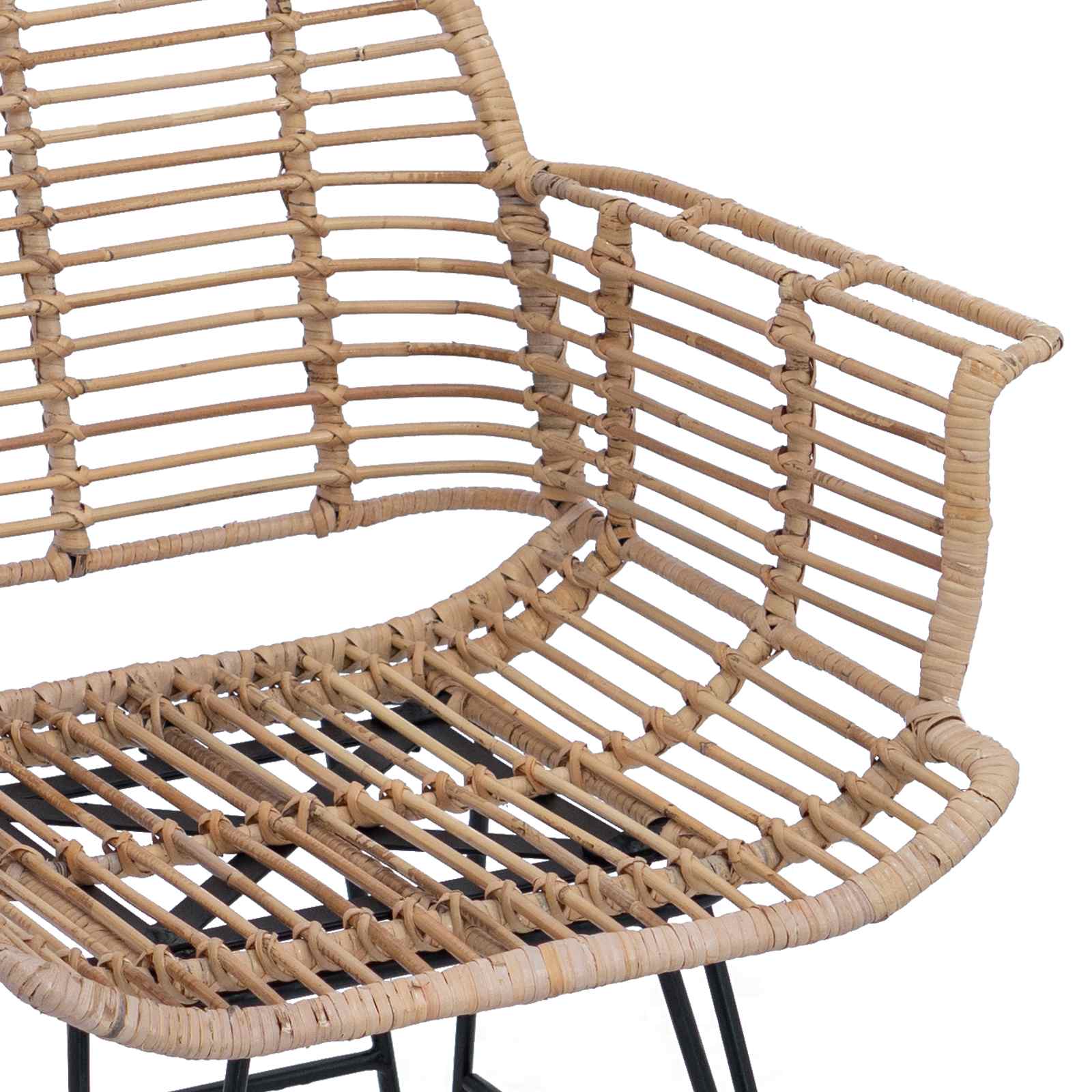 Étkezőszék 2 pcs természetes 57 x 54.5 x 85 cm rattan és vas