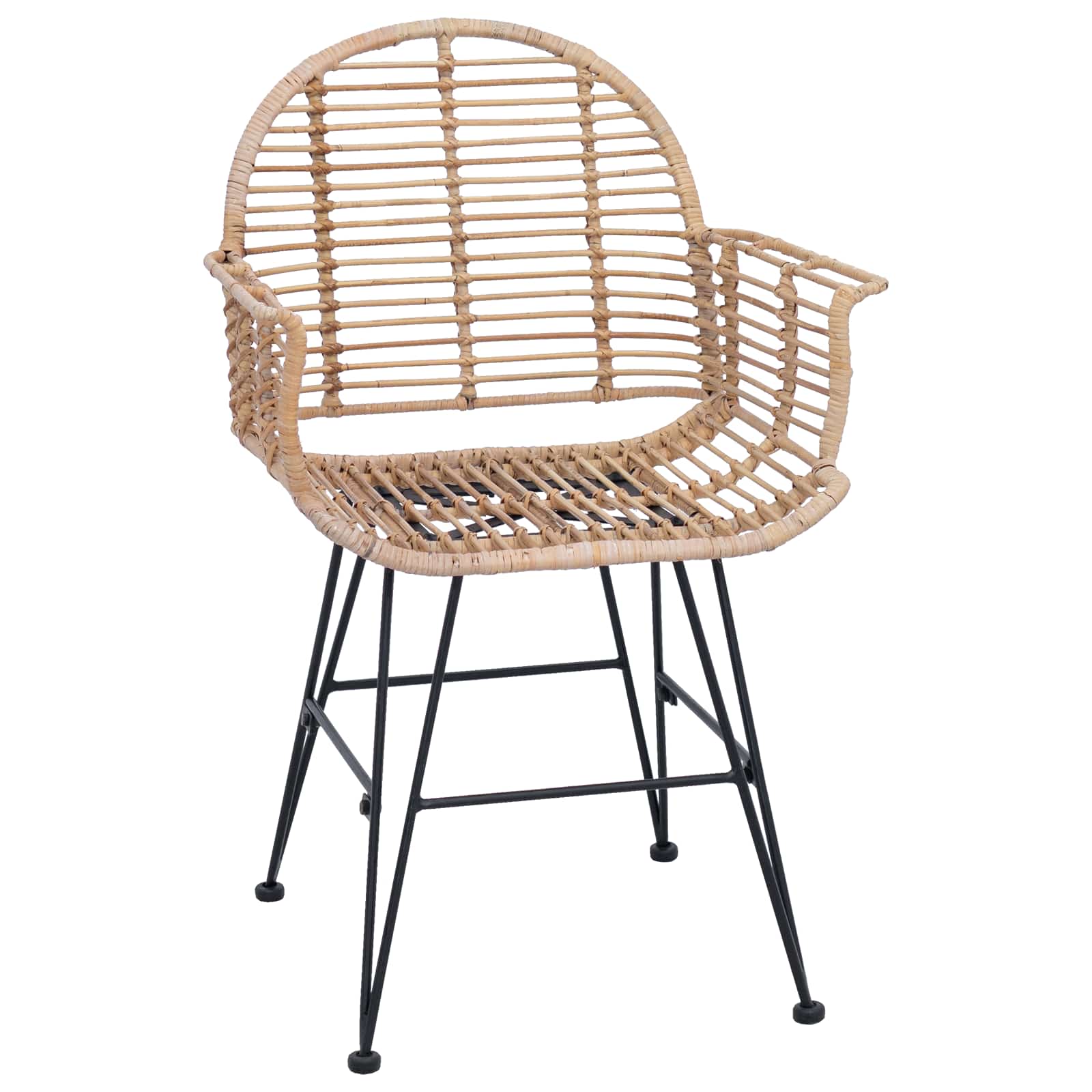Étkezőszék 2 pcs természetes 57 x 54.5 x 85 cm rattan és vas