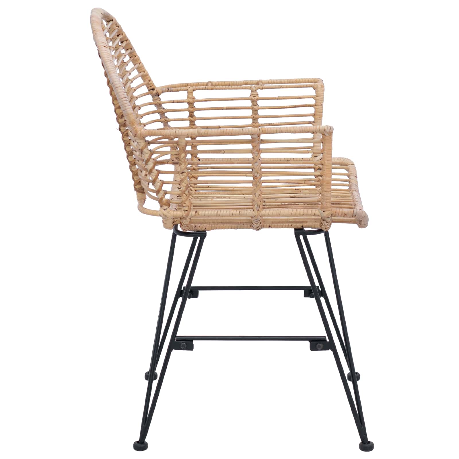 Étkezőszék 2 pcs természetes 57 x 54.5 x 85 cm rattan és vas