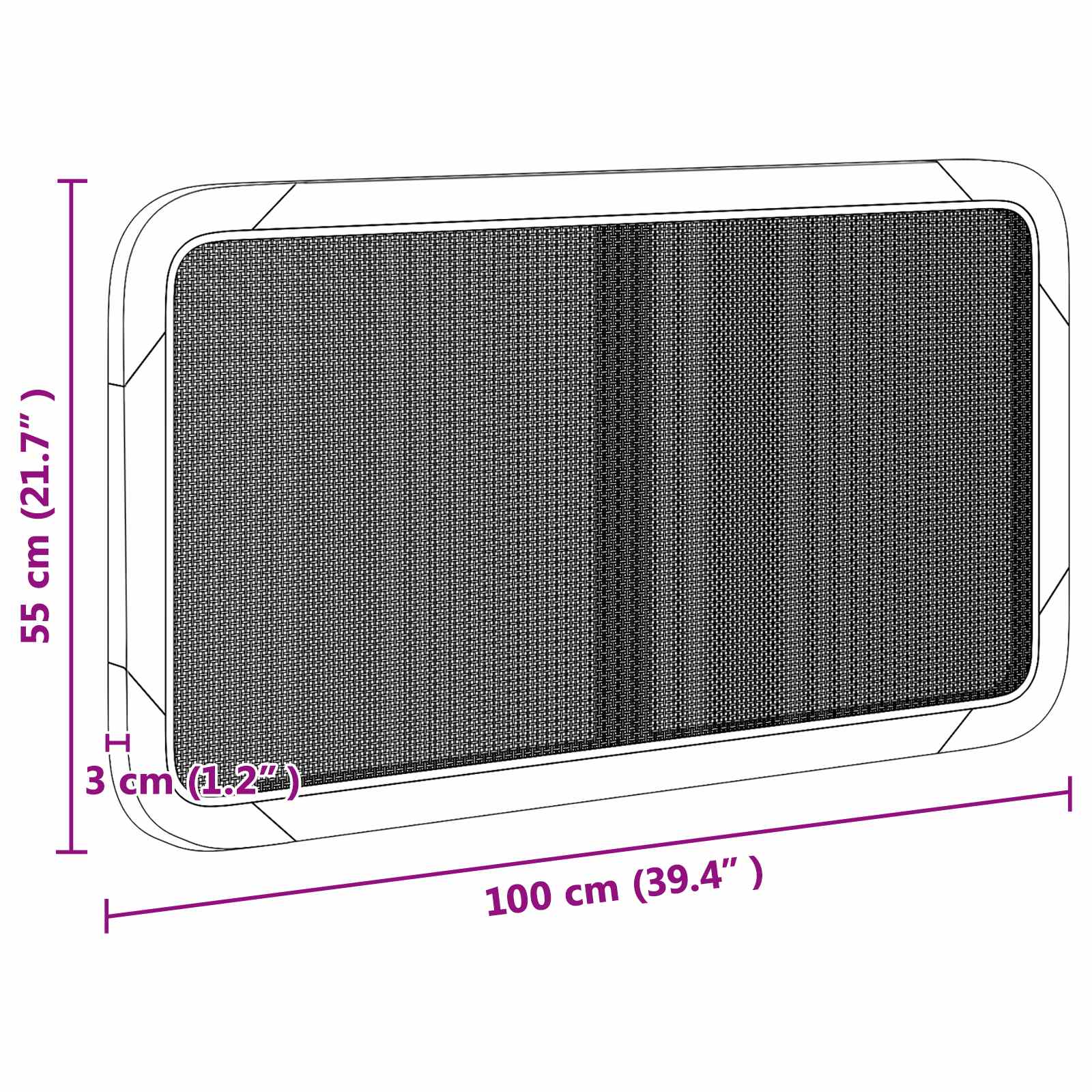 Fejtámla fejtámlával természetes 100 x 55 x 3 cm rattan