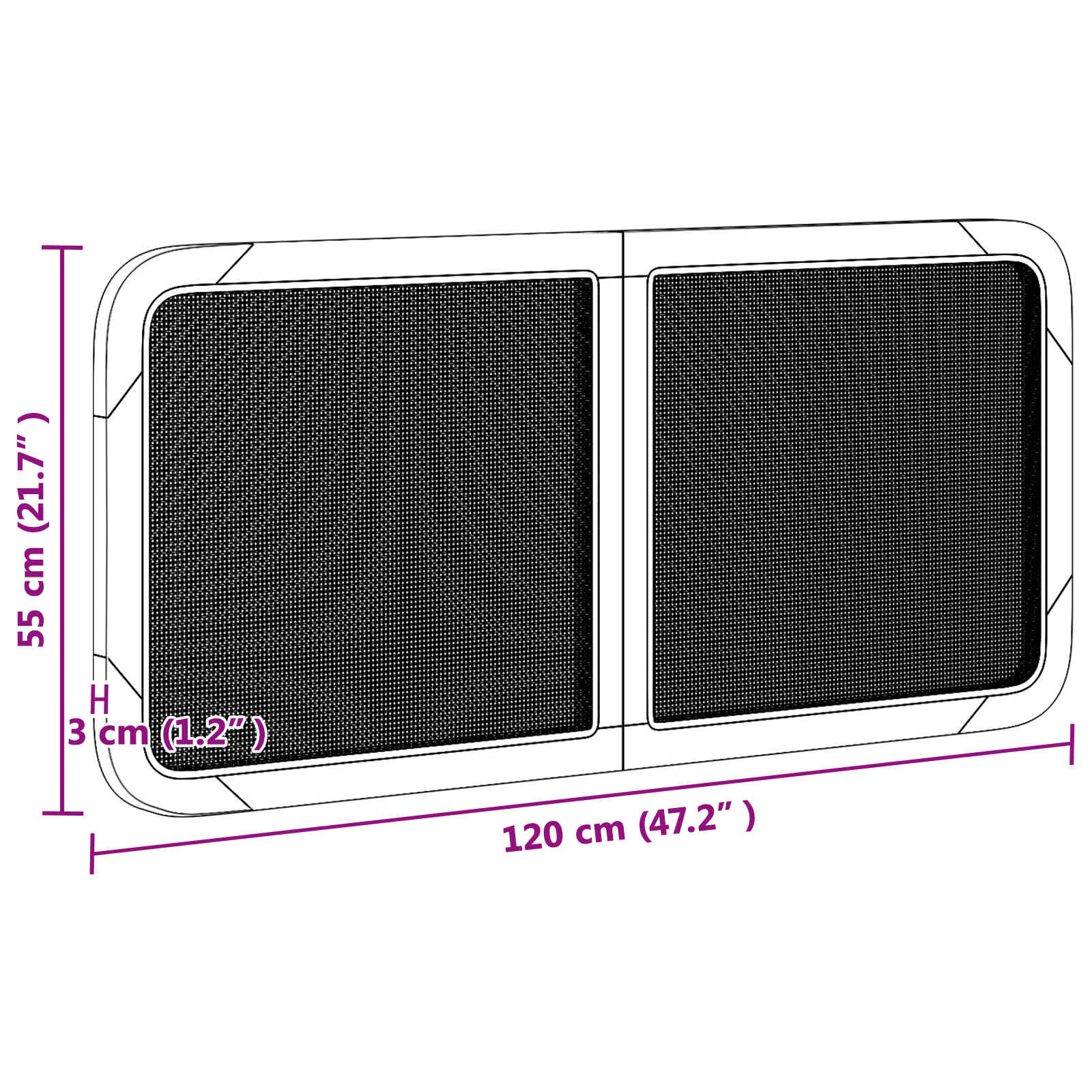Fejtámla fejtámlával természetes 120 x 55 x 3 cm rattan
