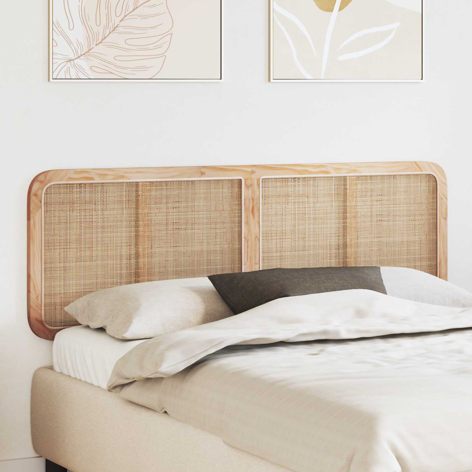 Fejtámla fejtámlával természetes 160 x 55 x 3 cm rattan