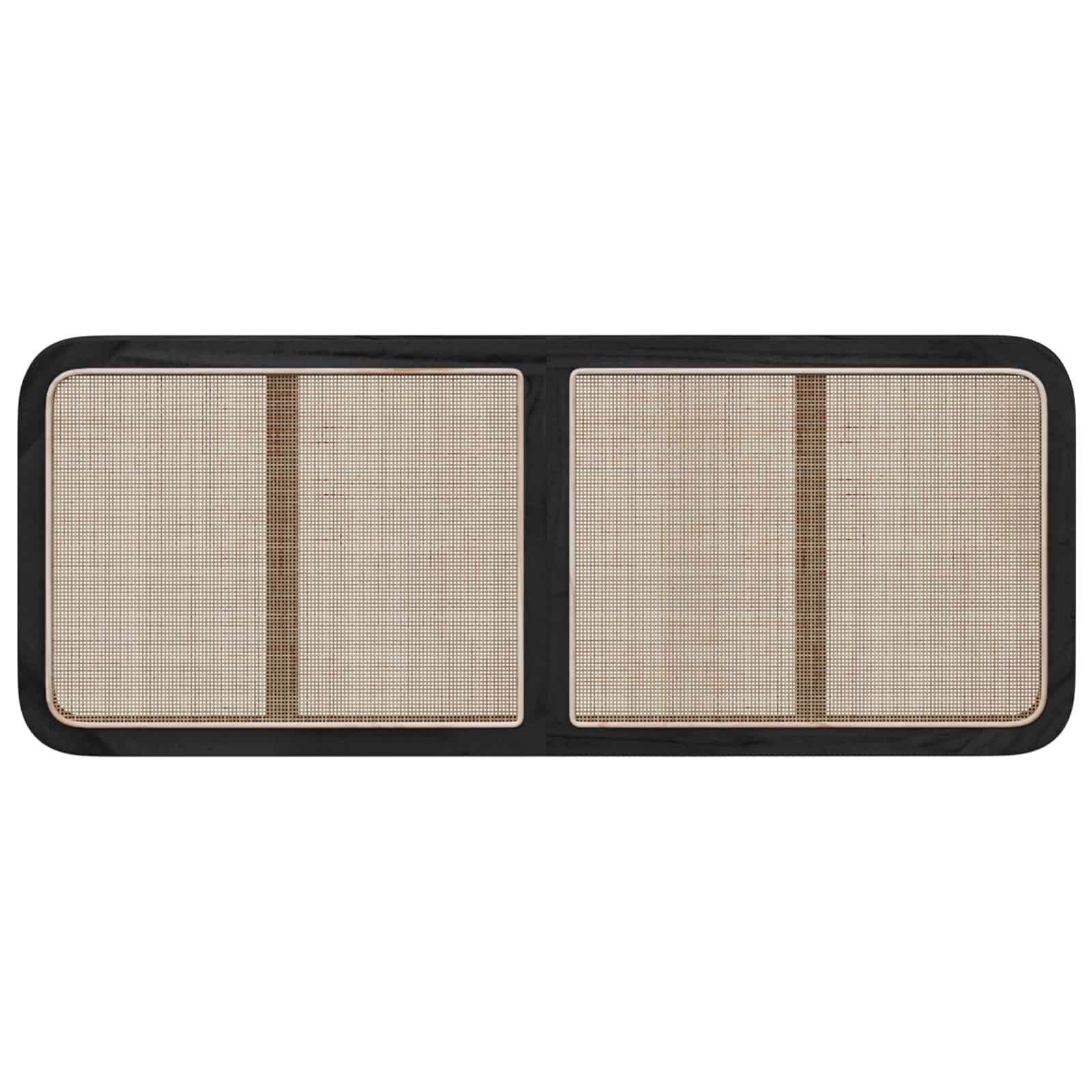 Fejtámla fejtámlával fekete 140 x 55 x 3 cm rattan