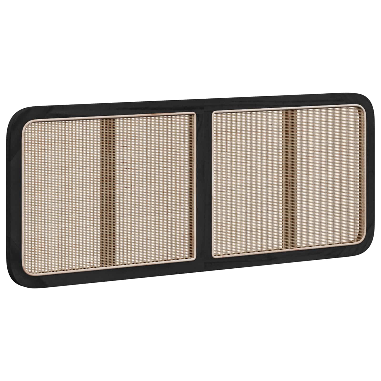 Fejtámla fejtámlával fekete 140 x 55 x 3 cm rattan
