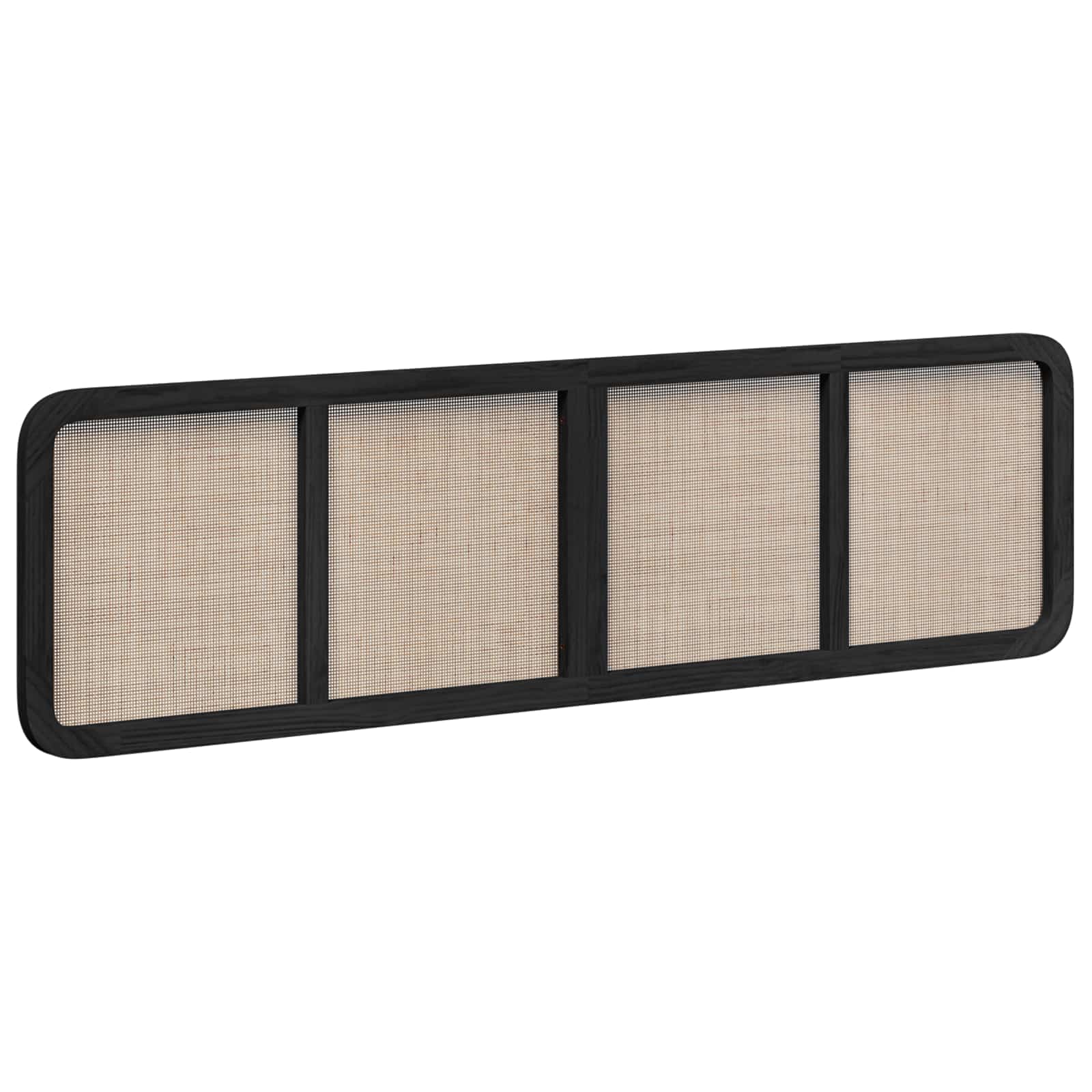 Fejtámla fejtámlával fekete 200 x 55 x 3 cm rattan