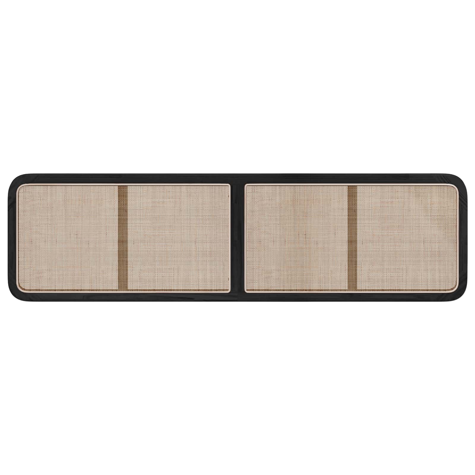 Fejtámla fejtámlával fekete 200 x 55 x 3 cm rattan