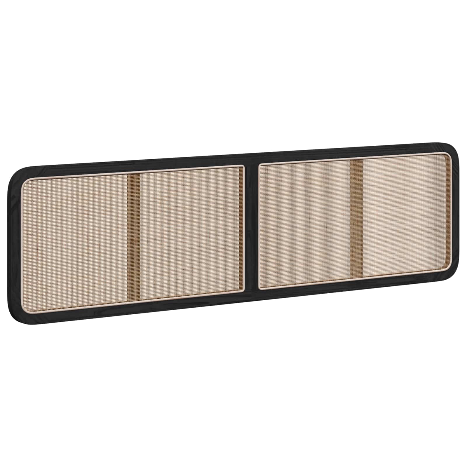 Fejtámla fejtámlával fekete 200 x 55 x 3 cm rattan