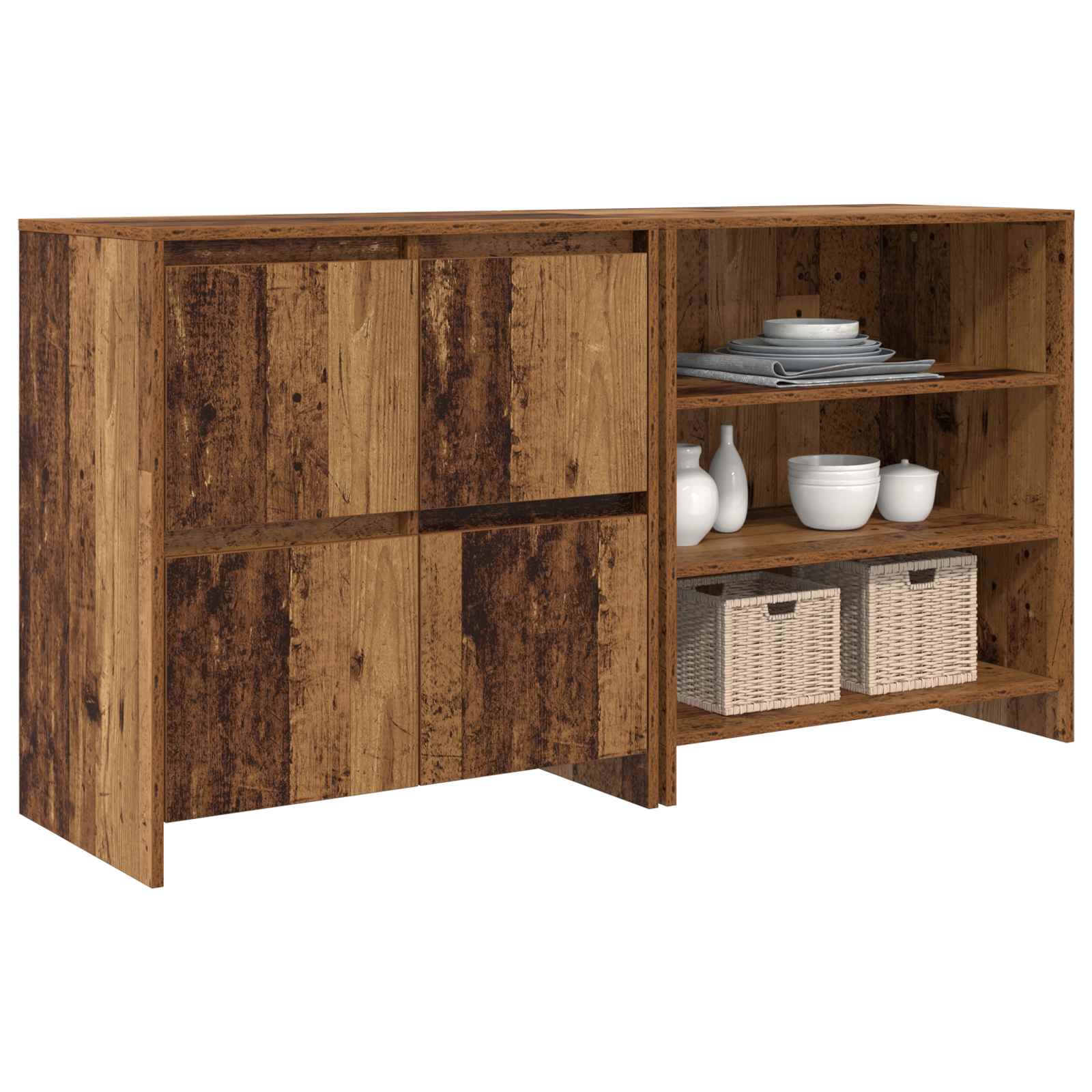 Széf 2 pcs öreg fa 70 x 41 x 75 cm faanyag