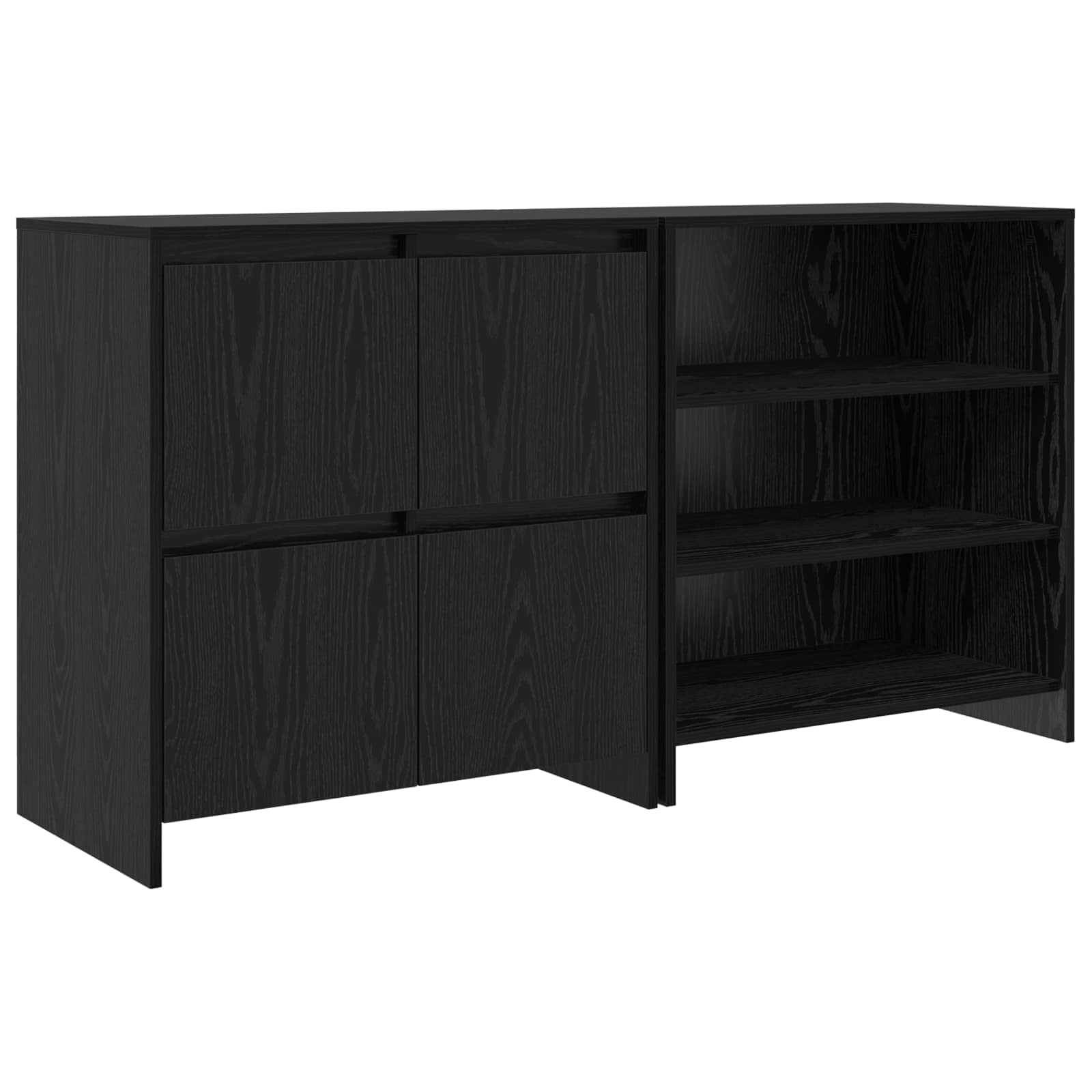Széf 2 pcs fekete tölgy 70 x 41 x 75 cm faanyag