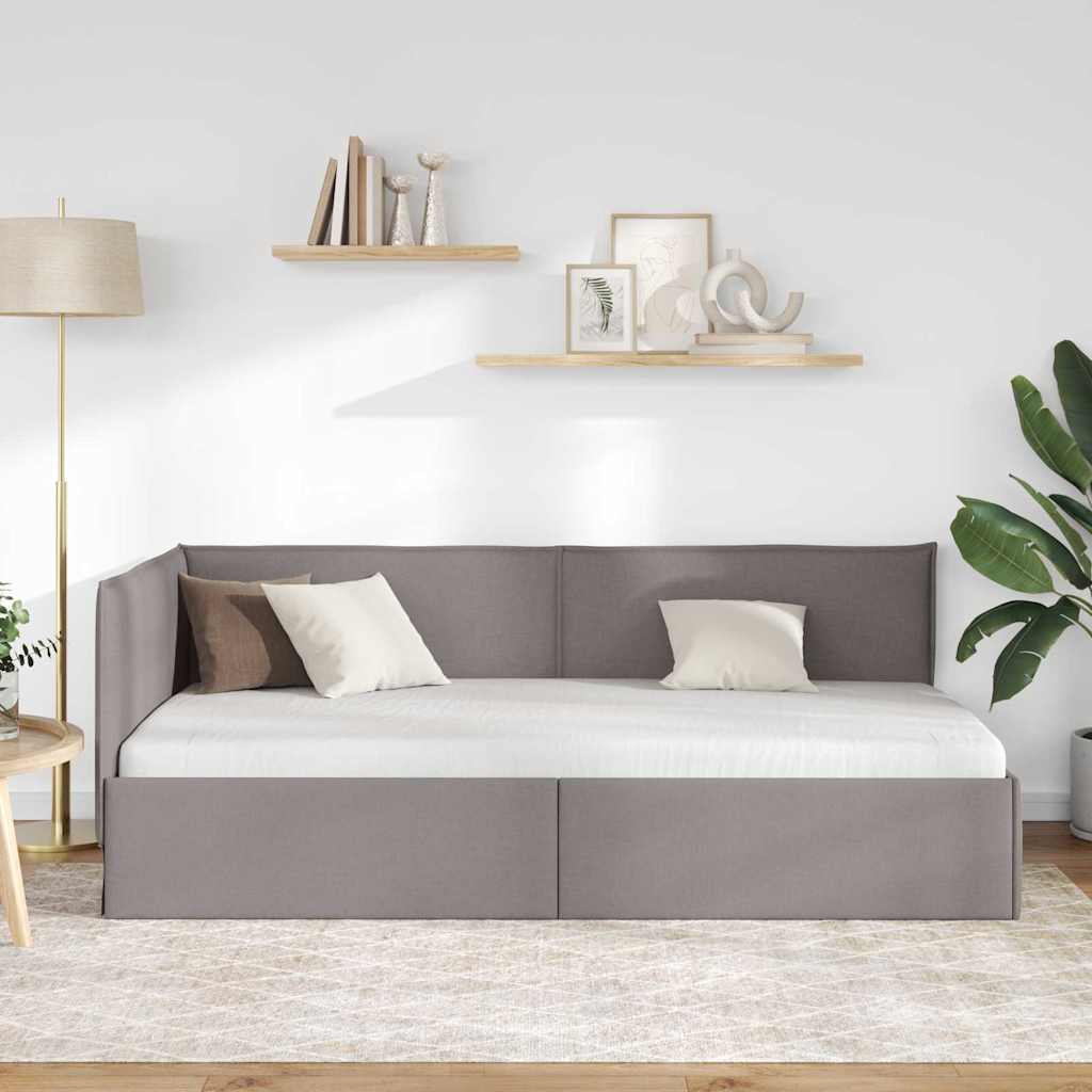 Sarokágy keret fejtámlával tópszínű 100 x 200 cm szövet