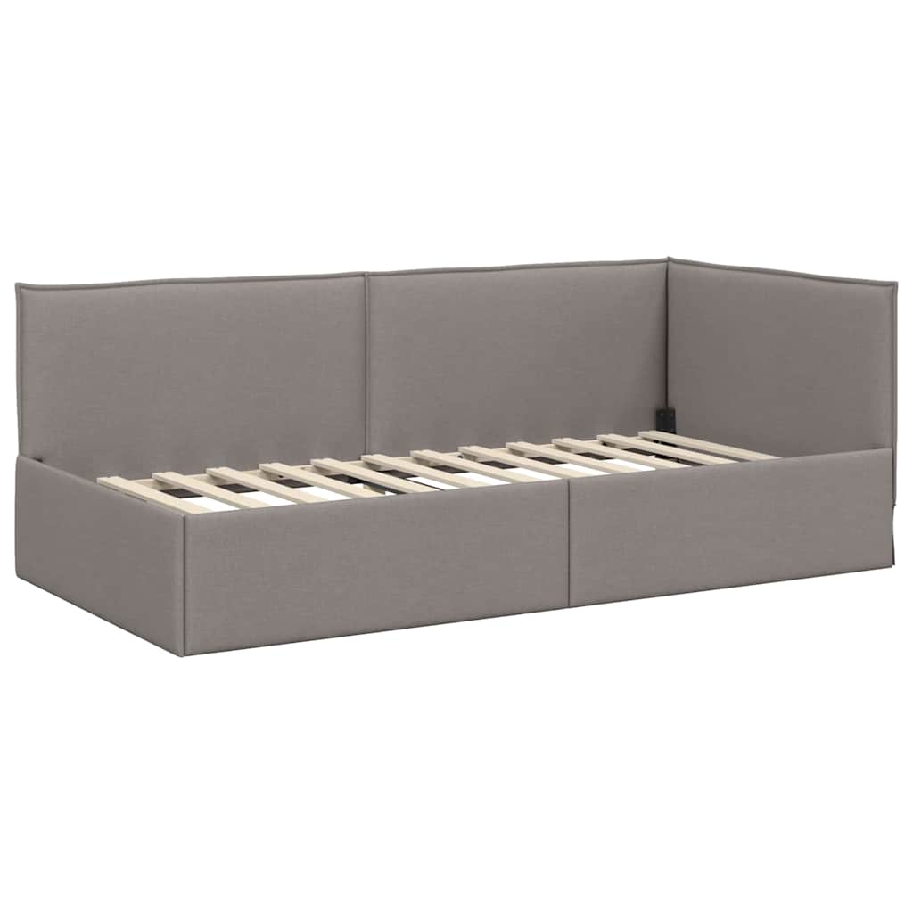 Sarokágy keret fejtámlával tópszínű 100 x 200 cm szövet