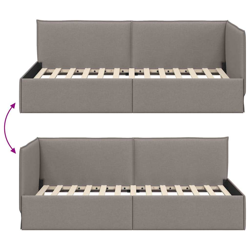 Sarokágy keret fejtámlával tópszínű 100 x 200 cm szövet