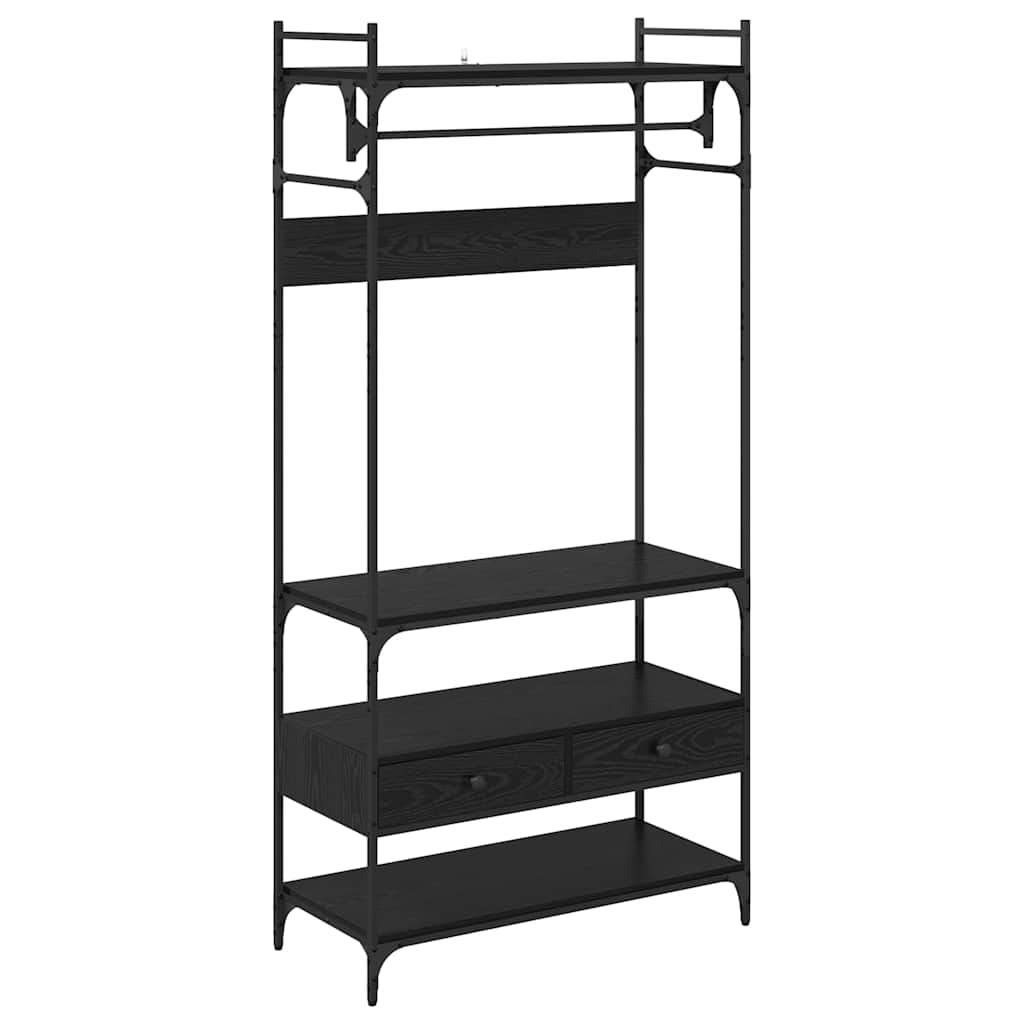 Ruhásszekrény fiókkal musta tammi 89 x 39 x 184.5 cm faanyag