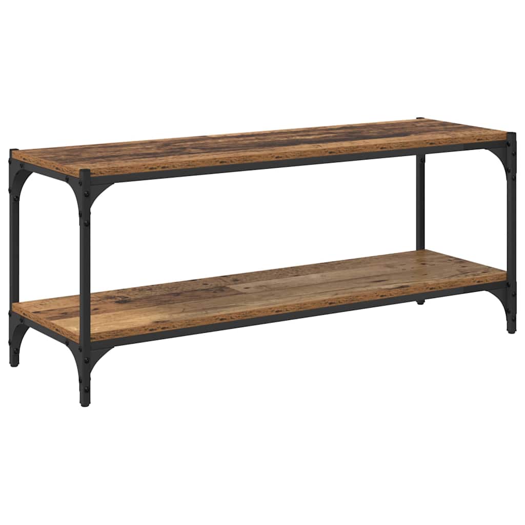 Tv szekrény öreg fa 100x33x41cm műszaki fa és vas