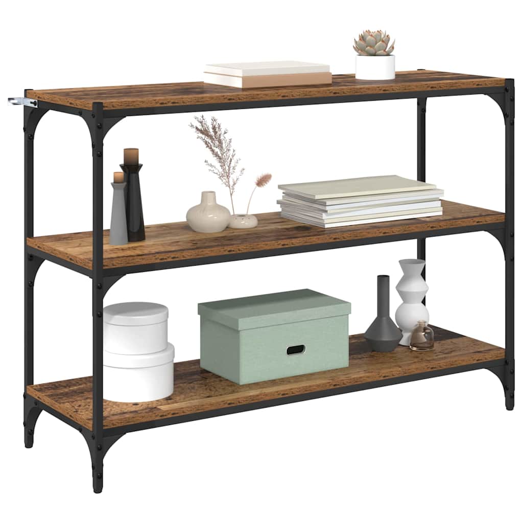 Könyvespolc régi fa 100 x 33 x 71 cm faanyag