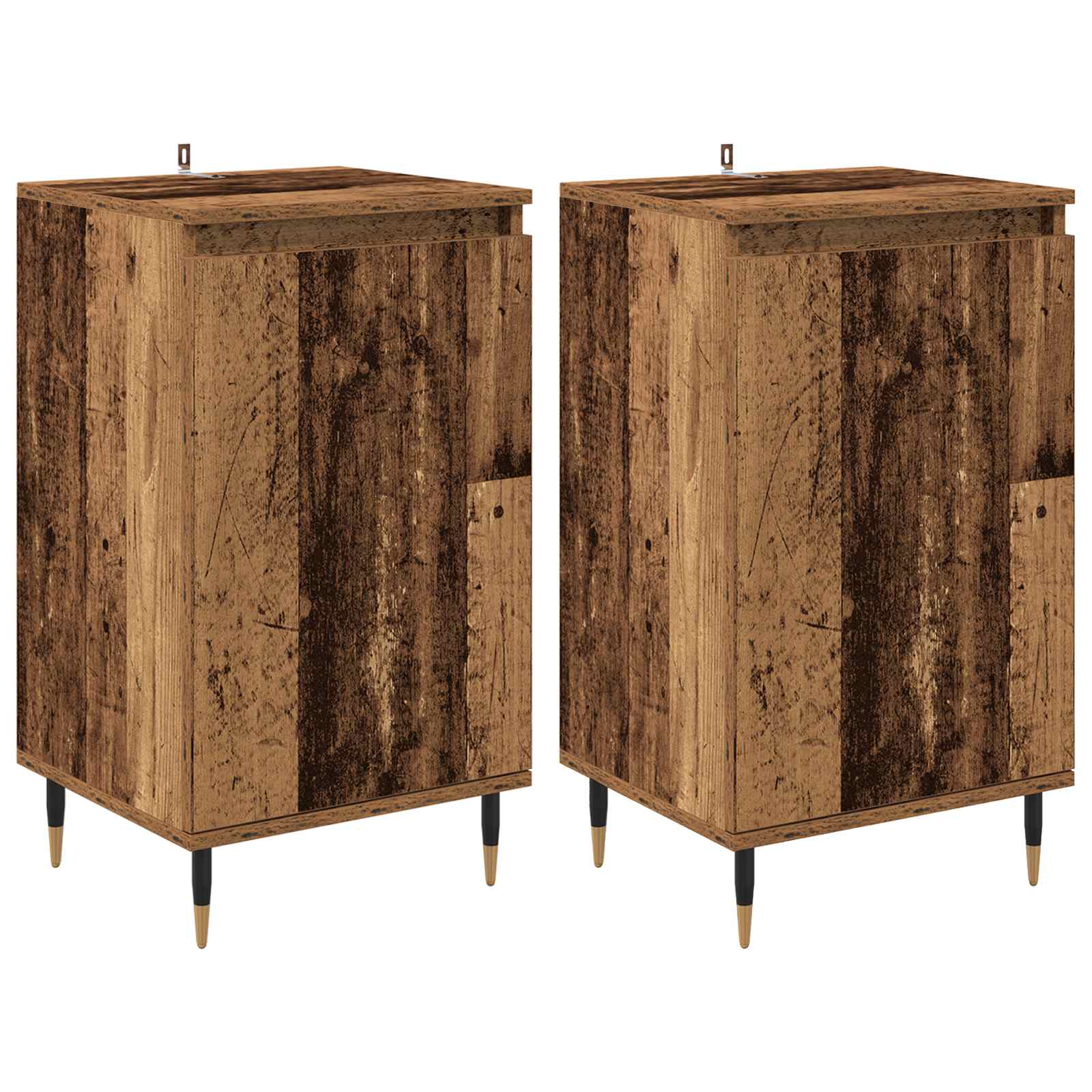 Széf 2 pcs öreg fa 40 x 35 x 70 cm műszaki fa és vas