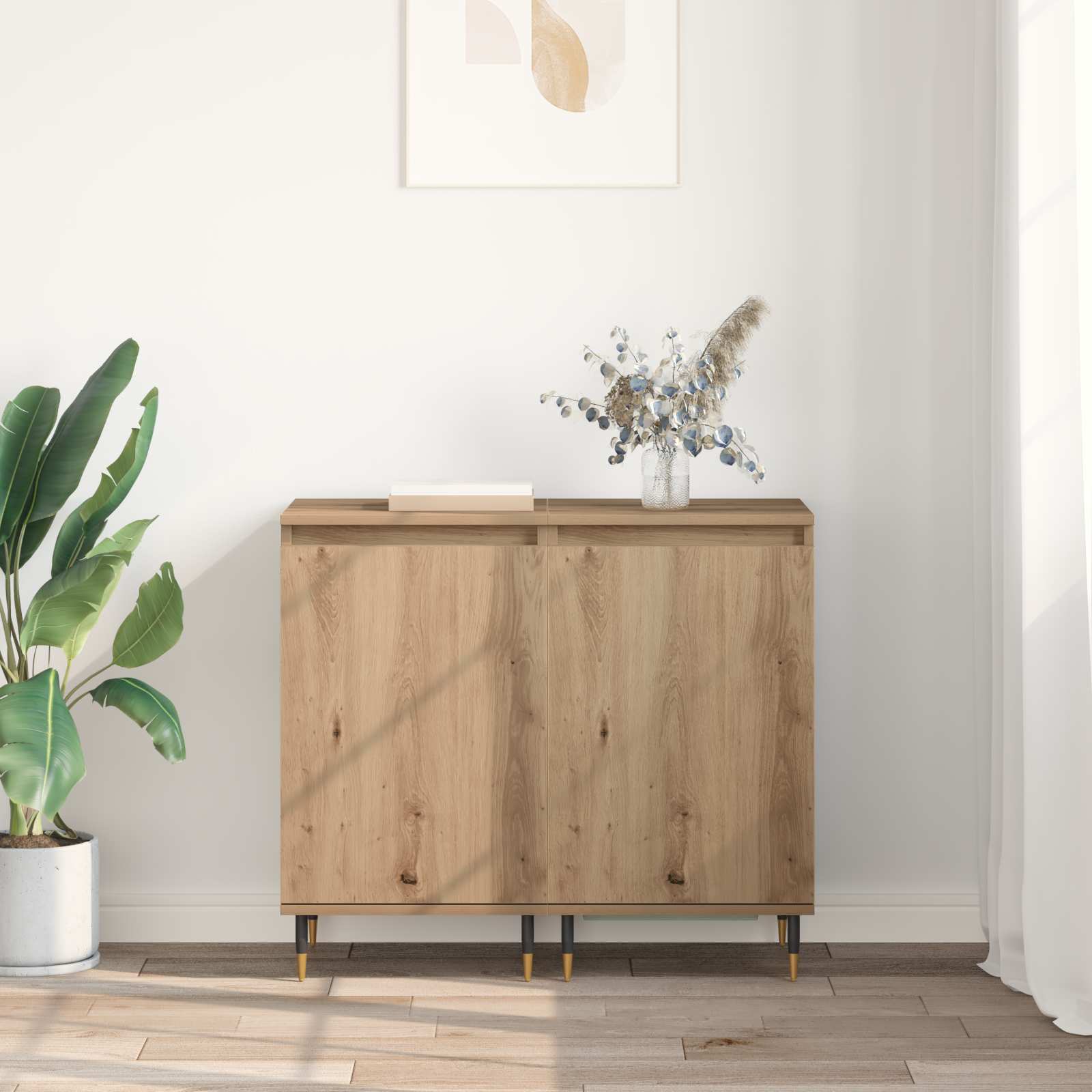 Széf 2 pcs artisan tölgy 40 x 35 x 70 cm műszaki fa és vas